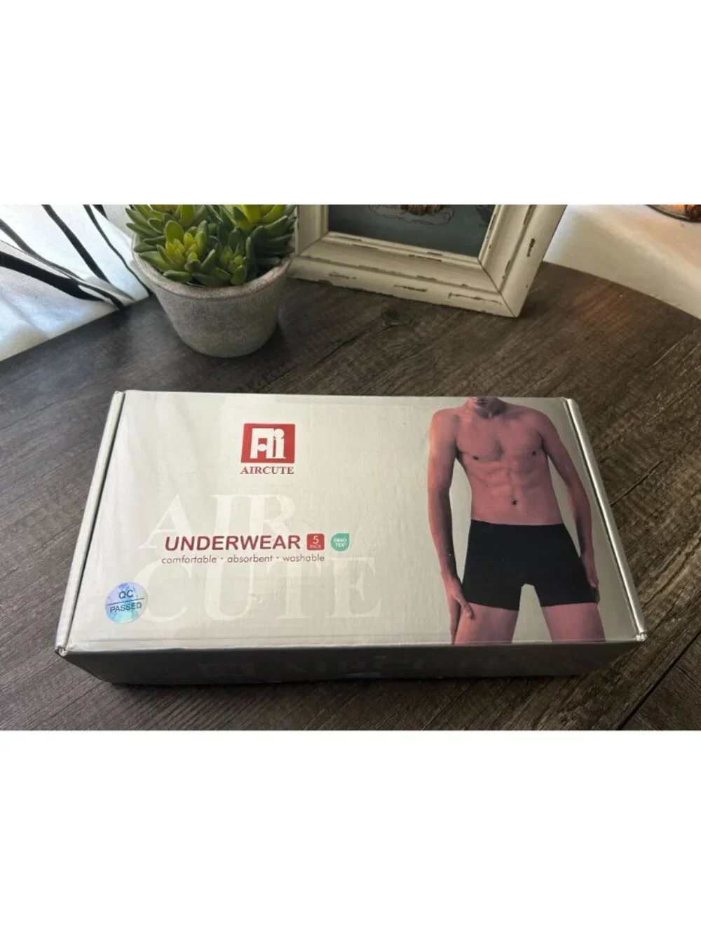 AIRCUTE Men’s Washable Incontinence Underwear 5‑Pack | Large boxer brief